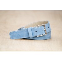 CEINTURE CUIR BLEU CIEL| La french